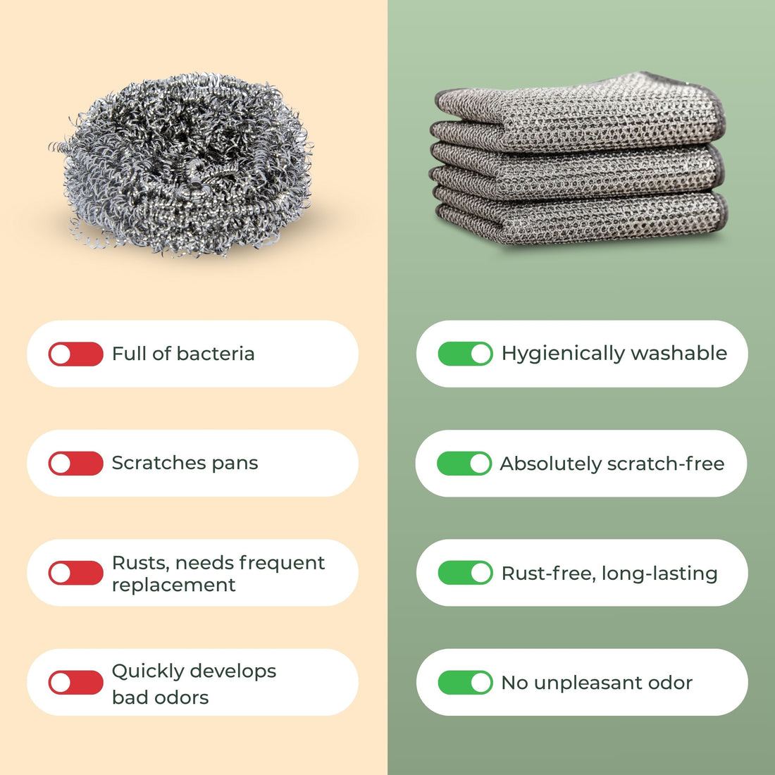 Scrub β Hygienic Steel Mesh for Tough, Scratch-Free Cleaning (20x20cm)