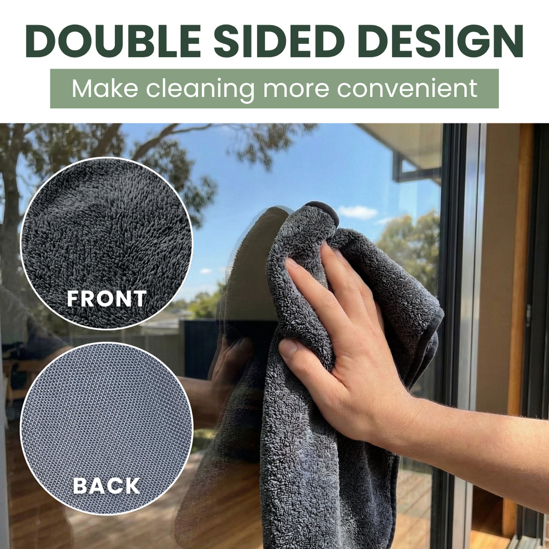 XXL — Window & Glass Door Cleaning Cloth (60×40 cm)